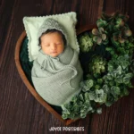 Sleeping newborn baby photographed at Joyce Portraits studio near Sarjapur Road Bangalore